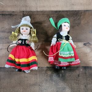 Dolls Of The World-Nations Italy And France Dolls 7 1/2 inches Tall Small World